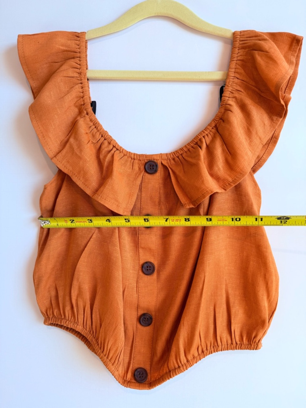 Forever 21 Rust Orange Ruffle Button-Front Camisole - Picture 6 of 6